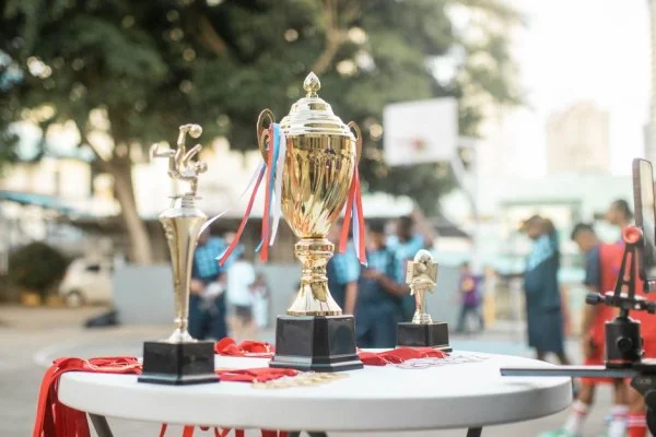 basketball trophy celebration